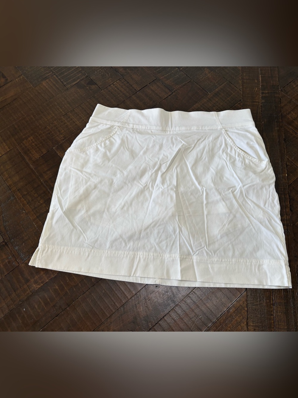 Columbia Women's Golf Tennis Skort Size L White Solid Pull On Short Pockets